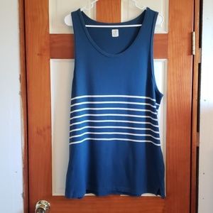 J.Crew blue & white striped tank top sz lg